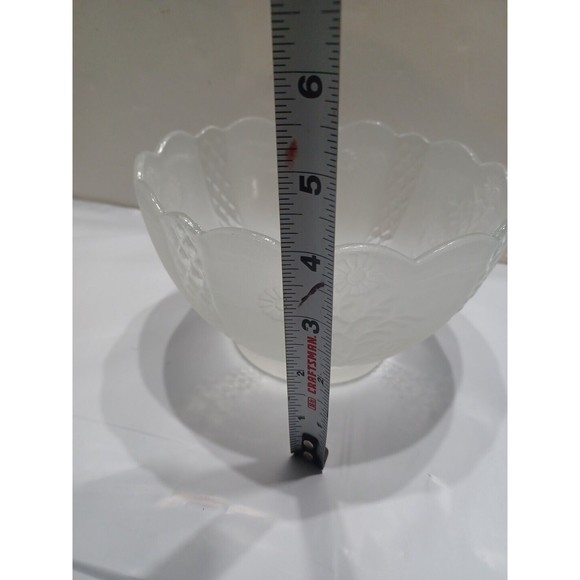 Replacement Vintage Frosted Scalloped Etching Glass Light Lamp Shade 3.5 Open - Picture 7 of 12
